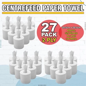 27 rollos de pañuelo de cocina 2 capas desechables 34 g de grosor suaves toallas blancas para manos - Imagen 1 de 13