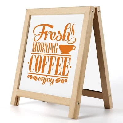 Tabletop Double-Sided Chalk Mini White A Board Erasable Chalkboard Wood 12x14" - Image 1 of 2