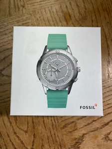 New in Box Unisex Fossil Modern Pursuit Lime Green Blue Analog Hybrid Watch Rare - Picture 1 of 8