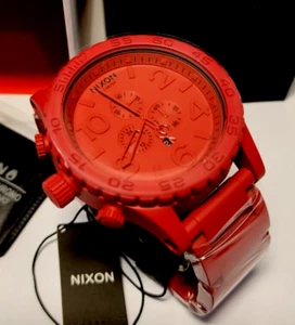 NEW Genuine NIXON 51-30 Chrono All Red Metal Strap Mens 51mm Watch A083-191-00 - Picture 1 of 7