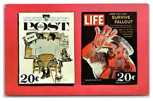 Saturday Evening Post and Life Magazine c1961 Postcard no markings - Picture 1 of 2