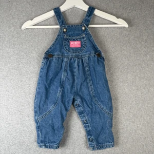 RARE Vintage Denim OshKosh BGosh Bubble Vestbak Overalls 1980s pink tag 3T Read - Picture 1 of 9