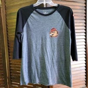 The Nike Tee Oregon Beavers 3/4 Sleeve Athletic Cut Top Shirt Knit Top NCAA Gray - Picture 1 of 5