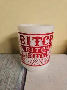 RARE FIRE KING ANCHOR HOCKING ADVERTISING MILK GLASS MUG HARD TO FIND - Picture 1 of 7