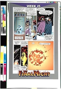 THE FINAL NIGHT ~ SUPERMAN BATMAN RARA PAGINA INTERNA PRE-STAMPA PROVA DI MATCHPRINT - Foto 1 di 3