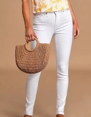 Levi's 721 High Rise Skinny White Stretch Jeans Women’s 16 Medium 33x30 - Image 1 of 4