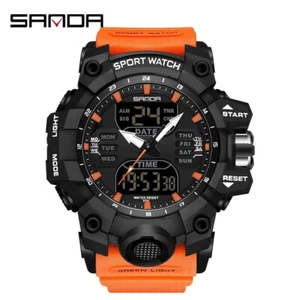 SANDA MENS' Sports Electronic Quartz Military Watch,Dual Display Analog-Digital. - Picture 1 of 11