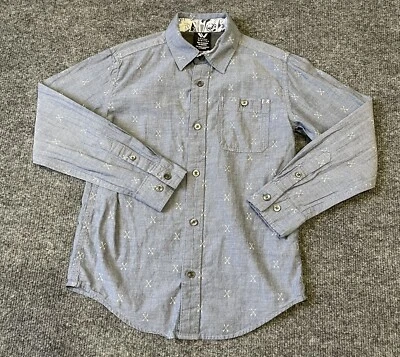 Camisa Shaun Blanca Manga Larga Botones Niños Jóvenes S 6-7 Flechas X Estampado Completo Foto 1 de 4