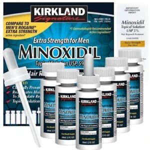 Kirkland Minoxidil 5% Hair/Beard Growth Solution Extra Strength 1-24Month Supply