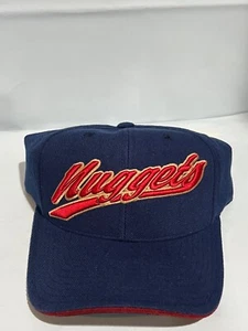New Denver Nuggets NBA Rare Adjustable Strap Hat Cap American Needle Navy - Picture 1 of 5