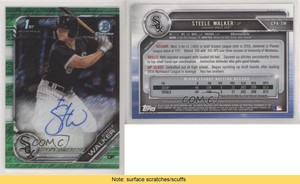 2019 Bowman Chrome Prospect Green Shimmer Refractor /99 Steele Walker Auto