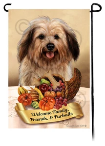Thanksgiving Garden Flag - Fawn Sable Havanese 071C - Picture 1 of 1