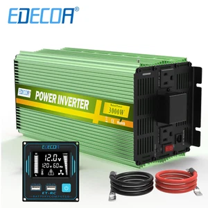 EDECOA Inversor de Potencia 3000W 6000W 12V DC a 110V 120V AC Nuevo Control Remoto LCD - Imagen 1 de 9