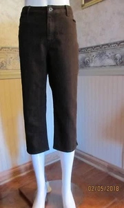 CHICO'S PLATINUM WASHABLE COT/POLY/SPAN BROWN CROP JEANS- SZ 0.5 (31"W X 20"L) - Picture 1 of 11