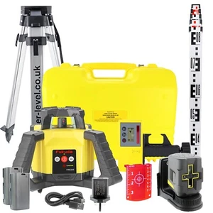 Rotary Laser Level Self Leveling For Ground-Works With Crossline & Tripod/Staff - Picture 1 of 12