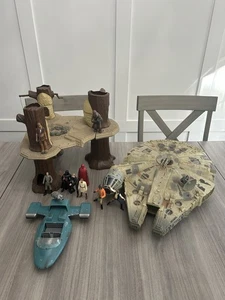 Figuras de colección Star Wars Ewok Village 1983 Kenner incompletas 1995 Falcon Works Speeder - Imagen 1 de 20