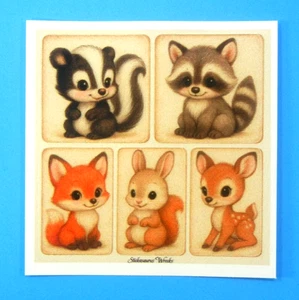 Cute Woodland Animals Mini Sticker Sheet - Picture 1 of 3