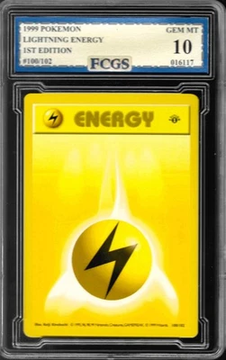 1999 Pokemon 1st Edition Lightning Energy #100 Graded FCGS 10 GEM MINT - Image 1 of 2