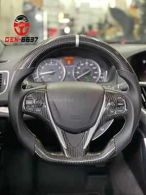 Volante plano de fibra de carbono apto para Honda Acura TLX 2015+ con botones paletas Foto 1 de 3