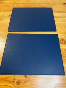 Williams Sonoma Set of 2 Faux Shagreen Rectangle Placemats, Navy - Picture 1 of 2