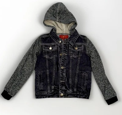 Chaqueta vaquera negra con capucha 7 For All Mankind Boys talla M Foto 1 de 4