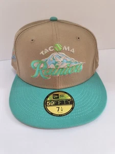 Tacoma Rainiers New Era 59FIFTY Fitted Hat – Taupe/Teal – Size 7 1/4 – NWT - Picture 1 of 4