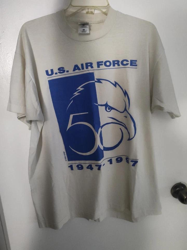 Camisa De Colección Años 90 Fuerza Aérea de los Estados Unidos 1947-1997 50 Años De Colección Para Hombres Talla XL EE. UU. Foto 1 de 1