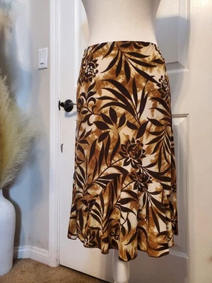 Vintage Y2K Floral Ruffle Midi Skirt Size Large Fairy Woodland Grunge - Image 1 of 3