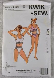 Vintage 90s Kwik Sew Pattern 2028 Misses Cropped Camisole Bra High Cut Panties - Picture 1 of 3