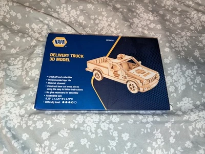 NAPA Auto Parts Delivery Truck Wood 3D Model Kit NEW - Image 1 of 2