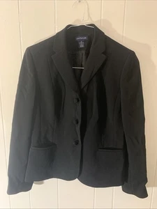 Chaqueta blazer para mujer Ann Taylor talla 6 negra con 3 botones forrada abrigo de carrera - Imagen 1 de 4