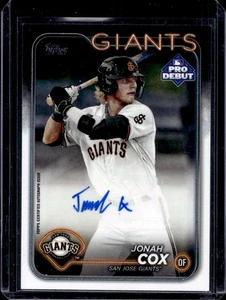 2024 Topps Pro Debut Jonah Cox Auto #PD-61 - Picture 1 of 2