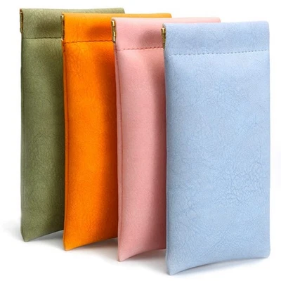 Glasses Case 4 Pack, Eyeglasses Case for Women Men, PU Soft Glasses6632 — 第 1/4 张图片