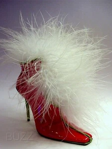 Mrs Claus Snowflake Surprise Red Boot Green Trim and Ostrich Just The Right Shoe - Picture 1 of 4