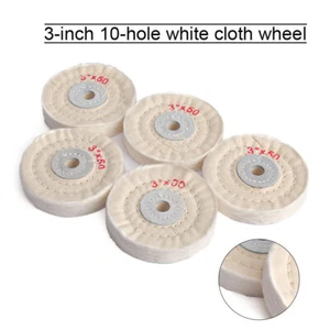 75mm Cotton Cloth Polishing Mop Buffing Wheel Disc For Bench Grinder 10mm Hole - Picture 1 of 8