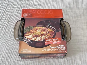 Anchor Hocking Amber Oven Basics 1.5 qt Casserole Dish w/ Lid - Picture 1 of 4