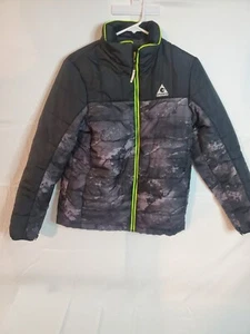 Gerry Sz L 14/16Black Gray Medium Weight Quilted Puff Jacket Fleece Pockets Boys - Picture 1 of 3