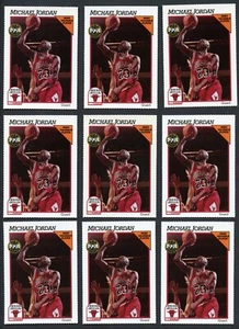 Investment Lot of NINE Michael Jordan 1991-92 NBA Hoops Perforated Sheets MVP - Picture 1 of 2