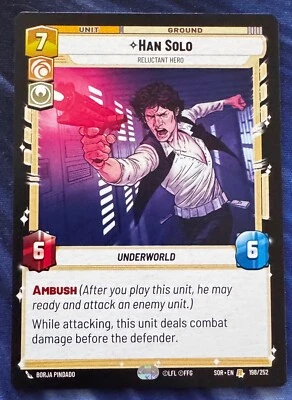 Star Wars Unlimited Spark of Rebellion Han Solo Rare Card - Image 1 of 2