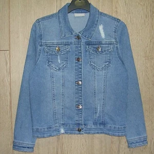 Matalan Girls Blue Wash Worn Look Denim Jacket 100% Cotton Age 9 134cm - Picture 1 of 3
