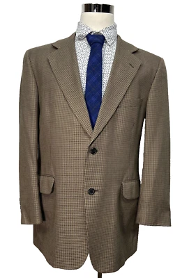 Blazer Abrigo Deportivo NORDSTROM Para Hombres Marrón Pata de Gallo Lana y Seda 43R Foto 1 de 4