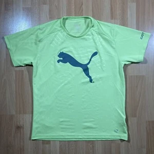 PUMA Performance Fabric Tee Shirt (Men's Sz L) Vintage Lime Green T-Shirt • EUC - Picture 1 of 4
