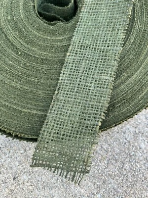 2" Wide Army Hunting Designer Camouflage Olive Green Burlap Roll, 3 Yards. - Image 1 of 4