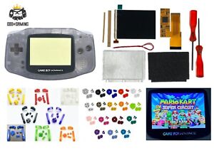 Nintendo Game Boy Advance GBA Backlit IPS LCD Kit Housing Shell GLACIER PRE-CUT