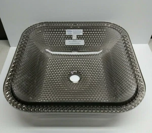 JSG Oceana 007-716-022 Cubix Undermount Drop-In Black Nickel Square Glass Sink - Picture 1 of 13