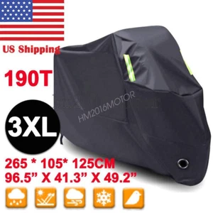 Motorcycle XXXL Black Cover Protector For Winter Outside Storage 3XL Snow - Picture 1 of 6