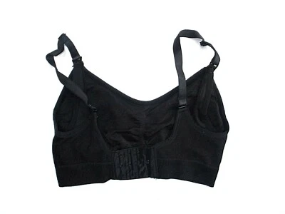 911V1 Leading Lady 477 Wireless Removable Pads Nursing Bra Medium MD Black - Image 1 of 2