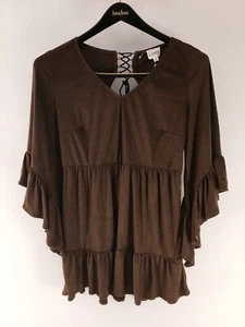 Vestido corto informal verde con volantes mediano BSharp para mujer - Imagen 1 de 8