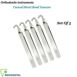 Juego de 5 - Instrumentos dentales de ortodoncia pinzas de soporte directo pico curvo CE - Imagen 1 de 3
