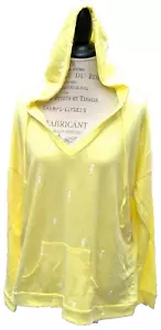 Theo & Spence Mujer Top 1X Camisa Con Capucha Amarillo Escote en V Blanco Rayos - Imagen 1 de 10